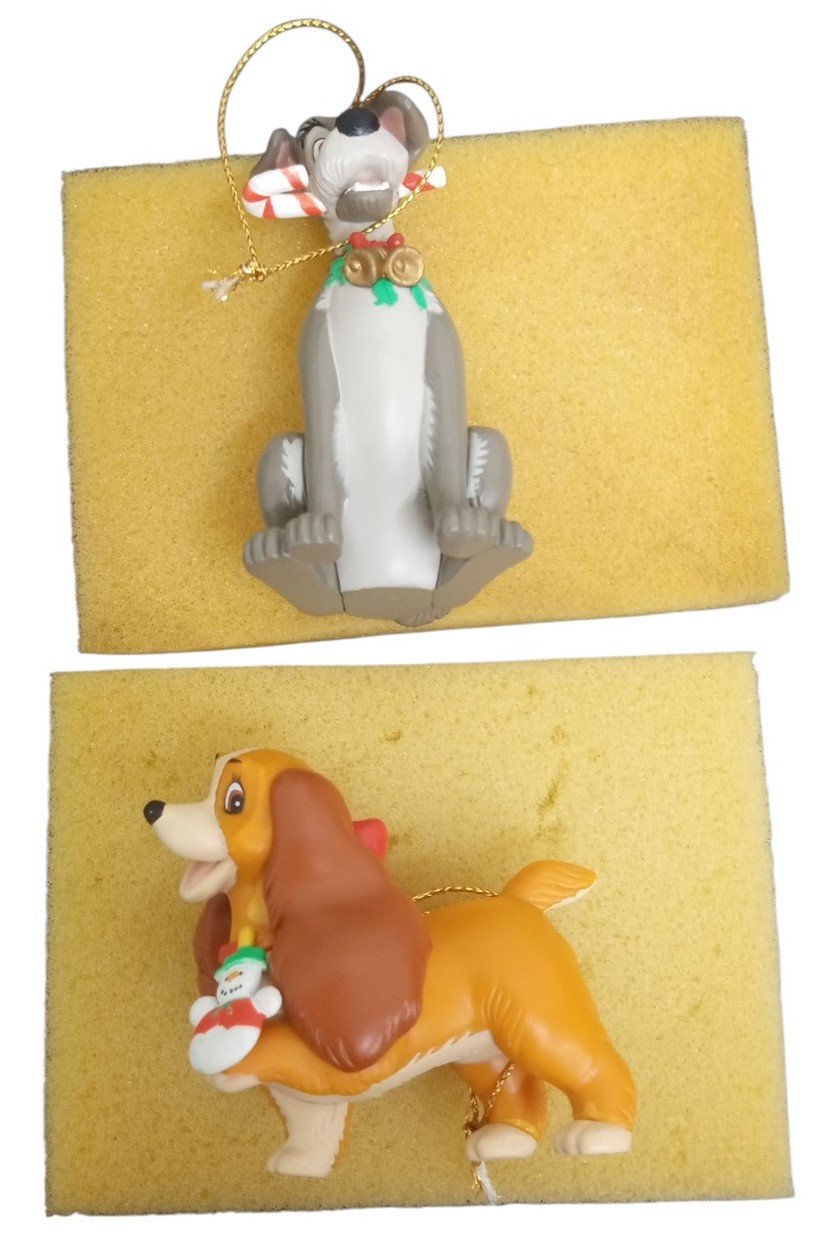 Disney Grolier Lady & The Tramp Christmas Ornaments Retro Festive Decorative