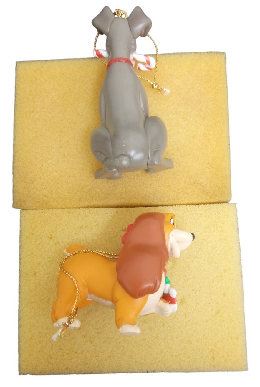 Disney Grolier Lady & The Tramp Christmas Ornaments Retro Festive Decorative