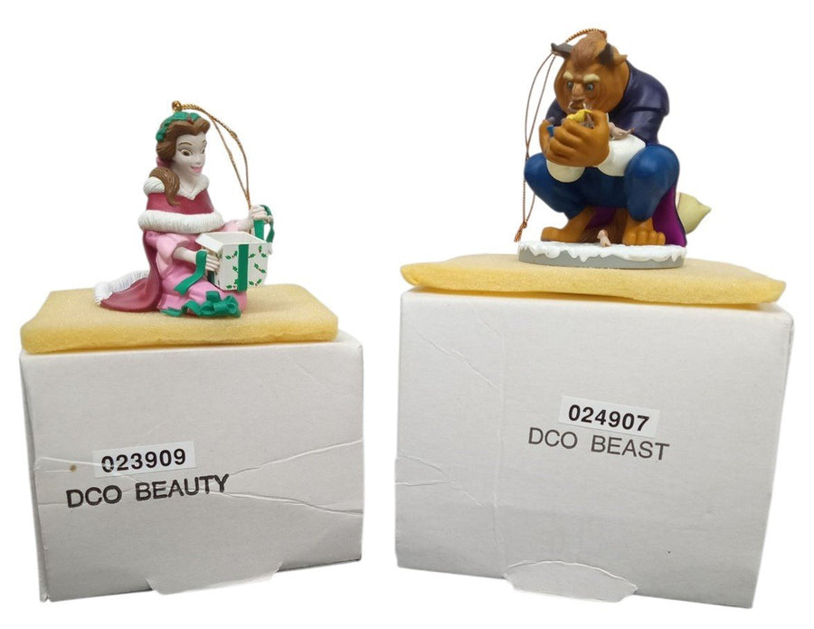 Disney Grolier Beauty & The Beast Christmas Ornaments Retro Festive Decorative