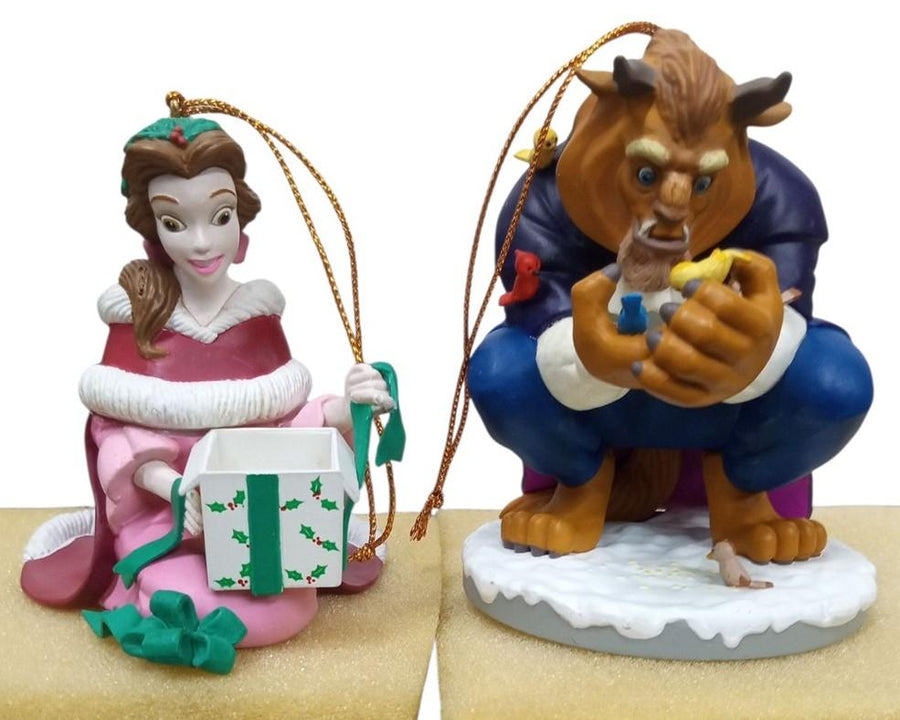 Disney Grolier Beauty & The Beast Christmas Ornaments Retro Festive Decorative