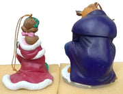 Disney Grolier Beauty & The Beast Christmas Ornaments Retro Festive Decorative