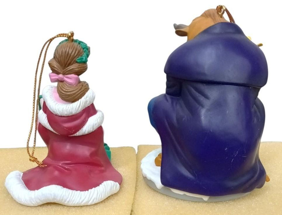 Disney Grolier Beauty & The Beast Christmas Ornaments Retro Festive Decorative