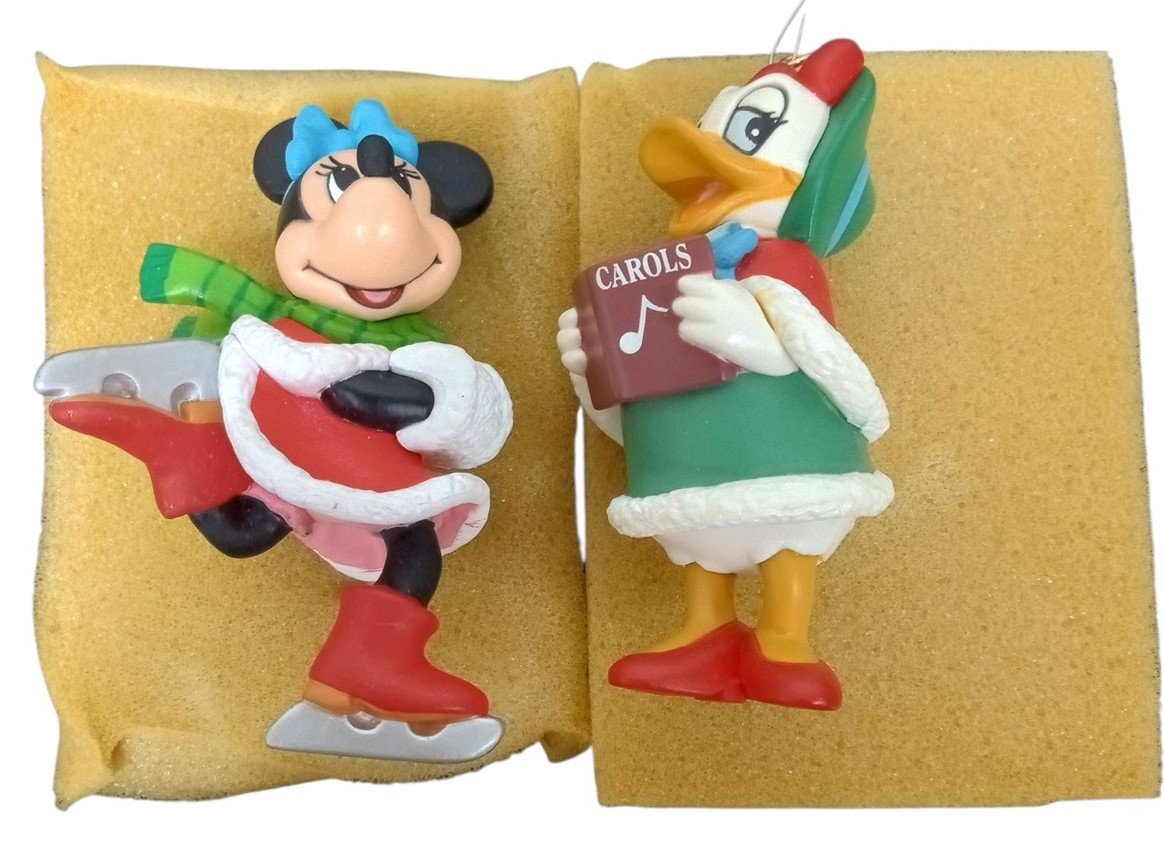 Disney Grolier Ornaments Minnie Daisy Retro Festive Collectible Nostalgic 1990s