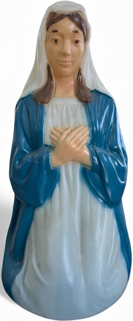 Nativity General Foam Plastics 1960s 1970s  Baby Jesus Mary Joseph Blow Mold