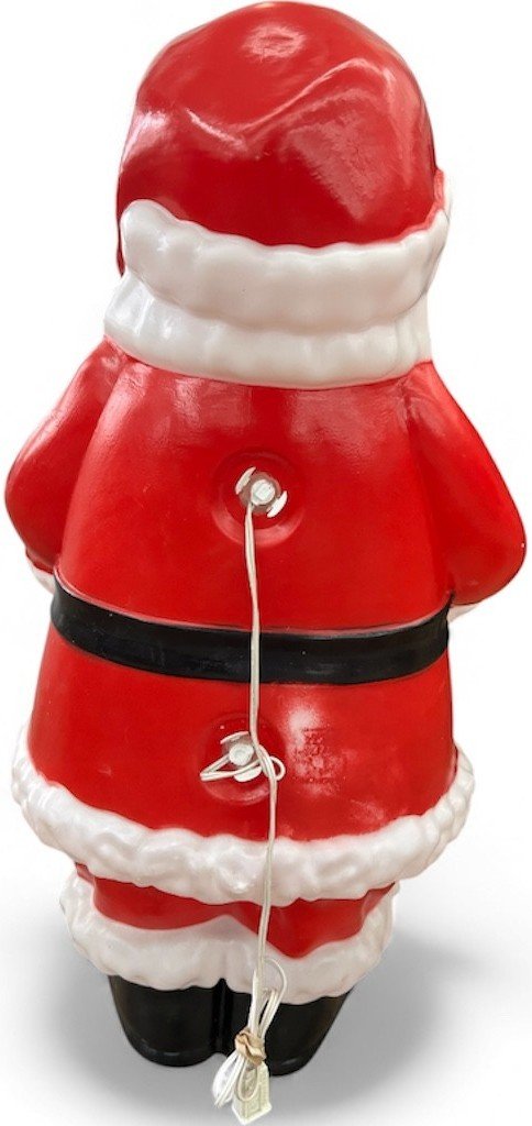 Christmas 1960s 1970s Santa Holding a Teddy Blow and His Nice List Blow Mold