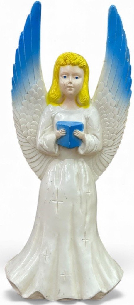 Union Productions 1960s Hand Painted Colorful Angel Blow Mold