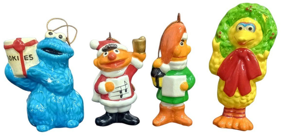 Sesame Street Christmas Ornaments Set Of 4 Vintage Collectible Nostalgic Classic
