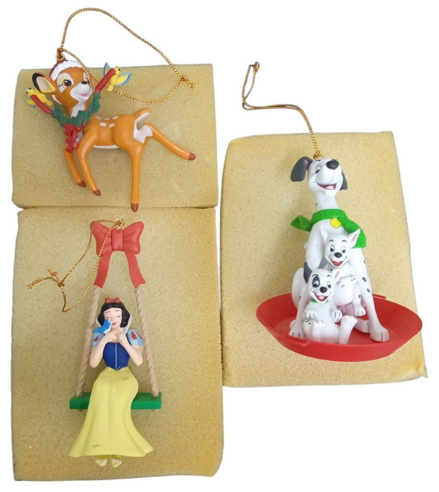 Disney Grolier Ornaments Bambi Snow White 101 Dalmatians Retro Festive Decor