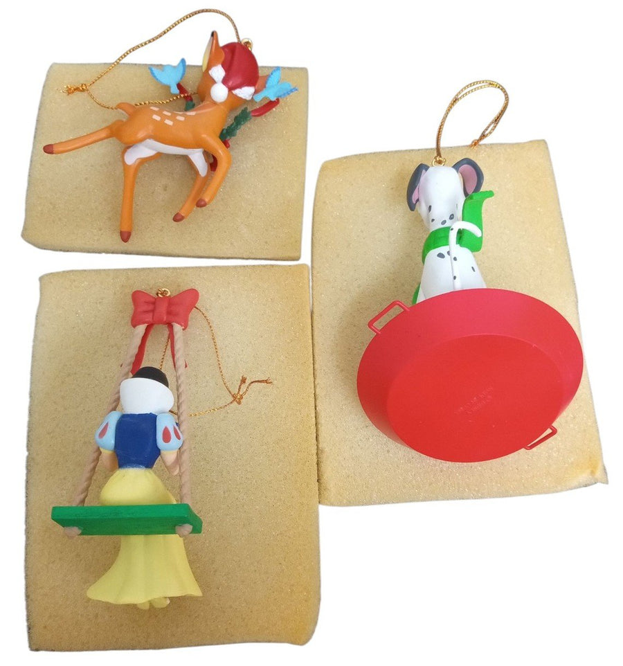 Disney Grolier Ornaments Bambi Snow White 101 Dalmatians Retro Festive Decor