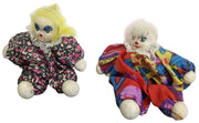 Q-Tee Clown Sand Dolls Set Of 2 Retro 1980s Collectible Nostalgic Knick Knacks