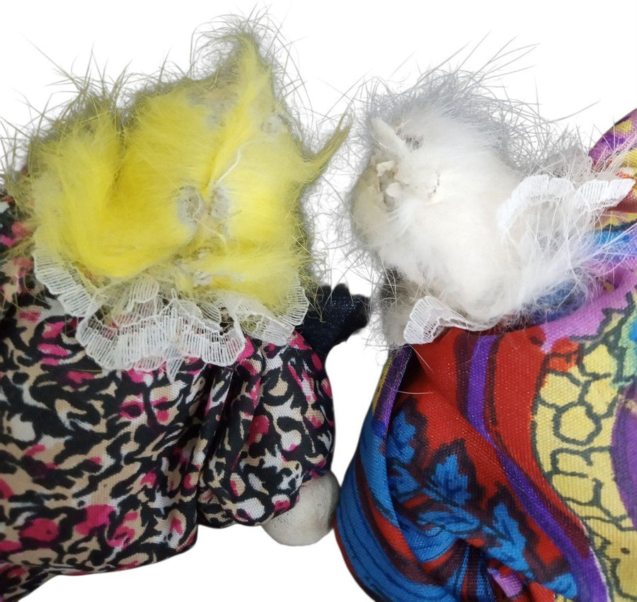 Q-Tee Clown Sand Dolls Set Of 2 Retro 1980s Collectible Nostalgic Knick Knacks