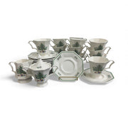 Christmastime Nikko Japan Set of 14 Teacups & 14 Saucers with Sugar and Creamer