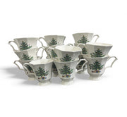 Christmastime Nikko Japan Set of 14 Teacups & 14 Saucers with Sugar and Creamer