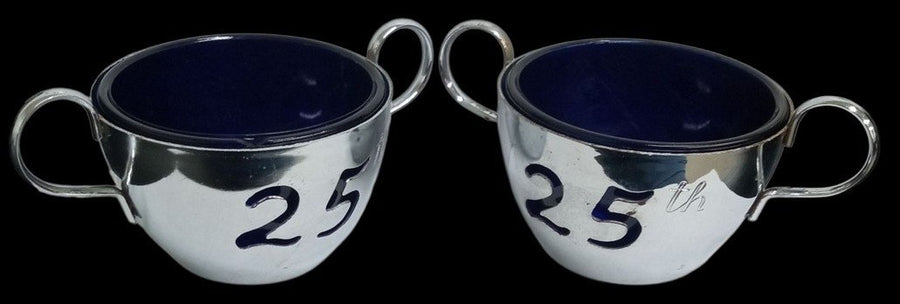 Silverplate 25th Anniversary Sugar Bowls Serveware Vintage Collectible