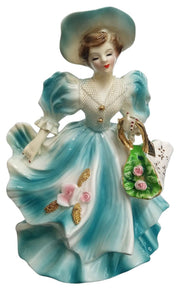 Atlas Handpainted Ceramic Southern Belle Figurine 7.5" Vintage Collectible