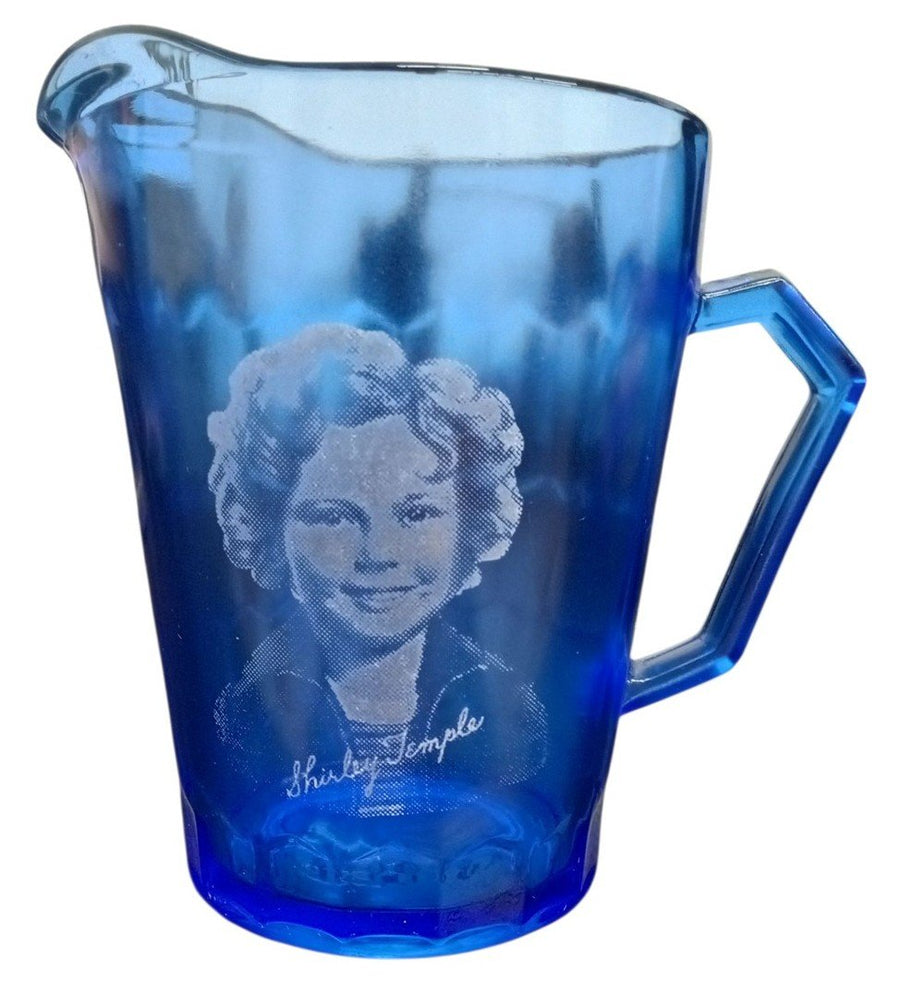Cobalt Blue Glass Shirley Temple Hazel Atlas 4.5" Milk Pitcher Serveware