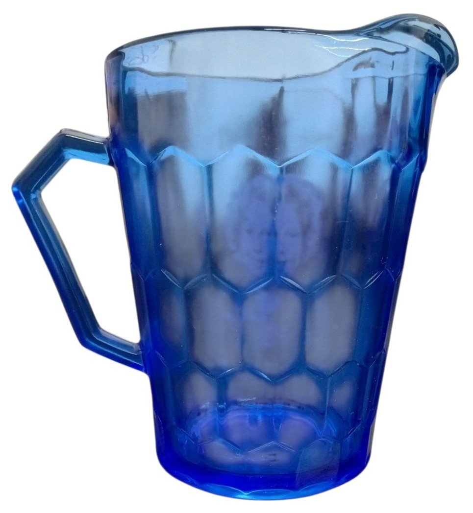 Cobalt Blue Glass Shirley Temple Hazel Atlas 4.5" Milk Pitcher Serveware