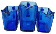 Hazel Atlas Cobalt Blue Chevron Mini Pitchers/Creamers Set Of 3 Vintage 1940s