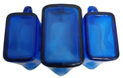 Hazel Atlas Cobalt Blue Chevron Mini Pitchers/Creamers Set Of 3 Vintage 1940s