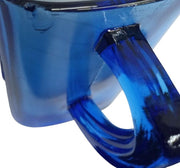 Hazel Atlas Cobalt Blue Chevron Mini Pitchers/Creamers Set Of 3 Vintage 1940s