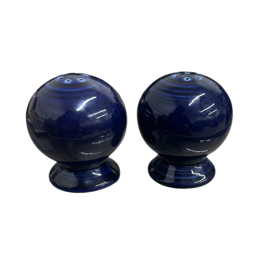 Fiesta - Cobalt Blue Salt and Pepper Shaker Balls Set Homer Laughlin Ceramics