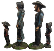 Cast Iron Figures Amish Family Set Of 4 Vintage Collectible Nostalgic Rustic