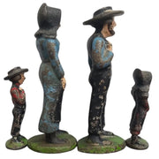 Cast Iron Figures Amish Family Set Of 4 Vintage Collectible Nostalgic Rustic