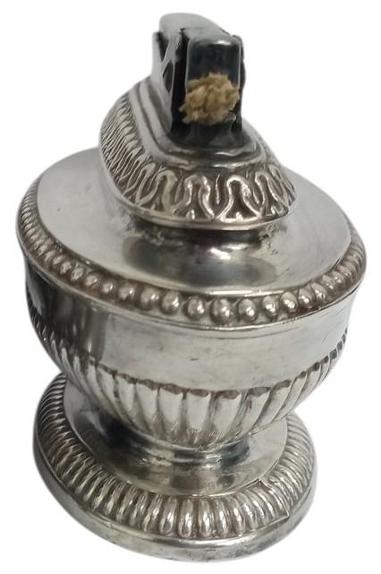 Ronson Silverplate Queen Anne Tabletop Lighter Vintage Collectible Gift Idea