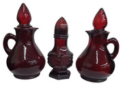 Avon Strawberry Bath Foam & Charisma Cologne Ruby Glass Bottles Vintage