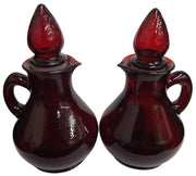 Avon Strawberry Bath Foam & Charisma Cologne Ruby Glass Bottles Vintage
