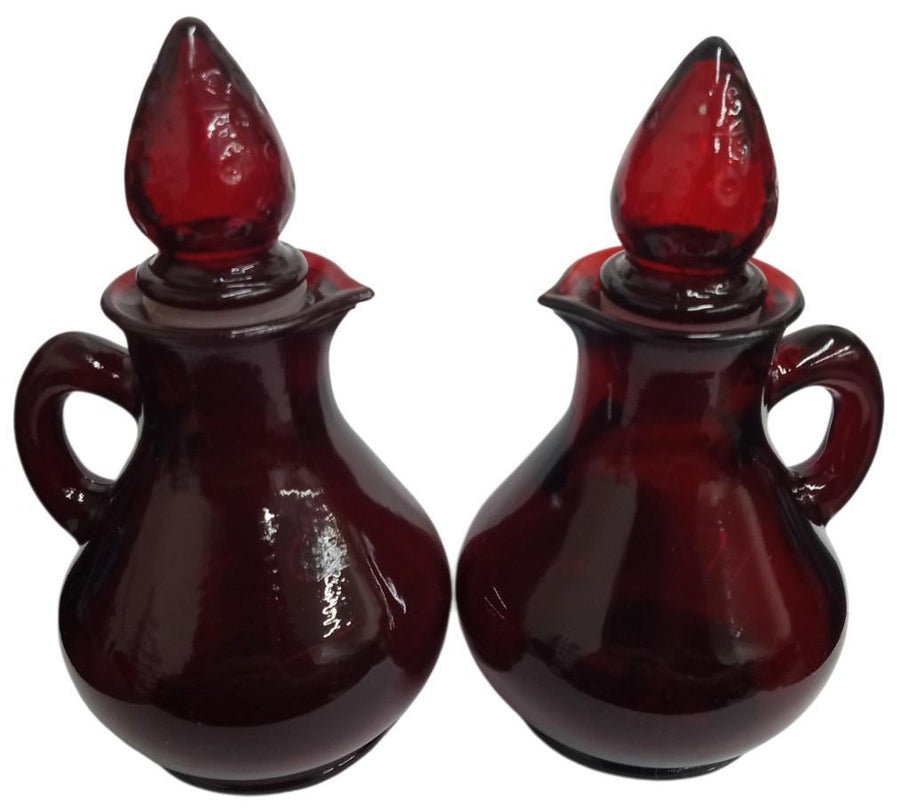 Avon Strawberry Bath Foam & Charisma Cologne Ruby Glass Bottles Vintage