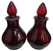 Avon Strawberry Bath Foam & Charisma Cologne Ruby Glass Bottles Vintage