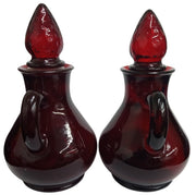 Avon Strawberry Bath Foam & Charisma Cologne Ruby Glass Bottles Vintage