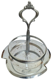 Condiment Glass Bottle Set With Carrier Vintage Collectible Kitchenware 1960s