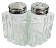 Condiment Glass Bottle Set With Carrier Vintage Collectible Kitchenware 1960s