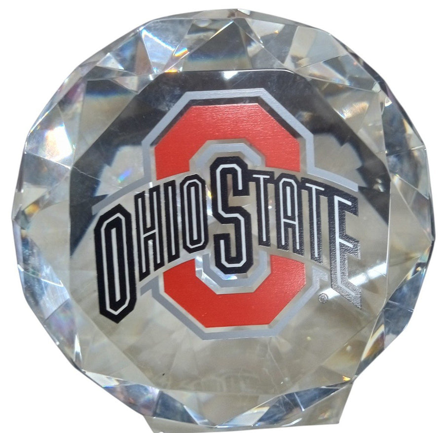 Ohio State Faux Diamond Paperweight Football Sports Collectible Gift Idea