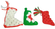 Christmas Stockings Handmade Crochet Miniature Set Of 3 Decorative Collectible
