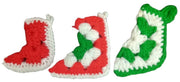 Christmas Stockings Set Of 3 Crochet Handmade Miniature Festive Decorative