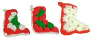 Christmas Stockings Crochet Handmade Miniature Set Of 3 Festive Decorative