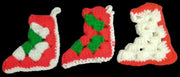 Christmas Stockings Crochet Handmade Miniature Set Of 3 Festive Decorative