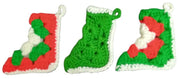 Christmas Stockings Crochet Handmade Miniature Set Of 3 Festive Decorative