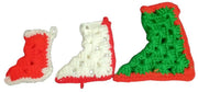 Christmas Stockings Handmade Crochet Miniature Set Of 3 Festive Decorative