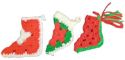 Christmas Stockings Set Of 3 Handmade Crochet Miniature Festive Decorative