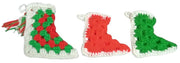 Christmas Stockings Set Of 3 Handmade Crochet Miniature Festive Decorative