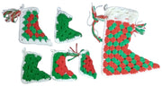 Christmas Stockings Set Of 6 Handmade Crochet Miniature Festive Decorative