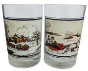 Arby's Currier & Ives Winter Collector's Glasses 1978 Vintage Collectible