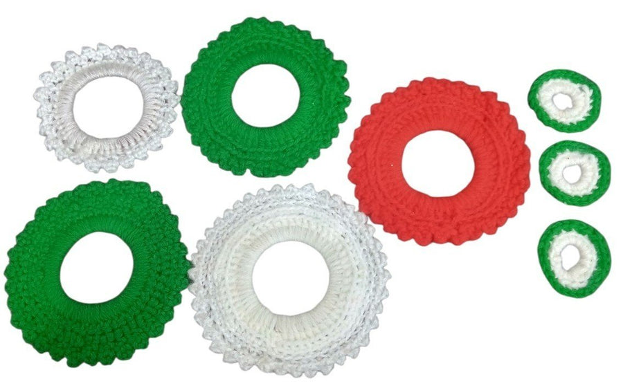 Christmas Handmade Crochet Mini Wreaths/Doilies Set Of 8 Festive Decorative Cute