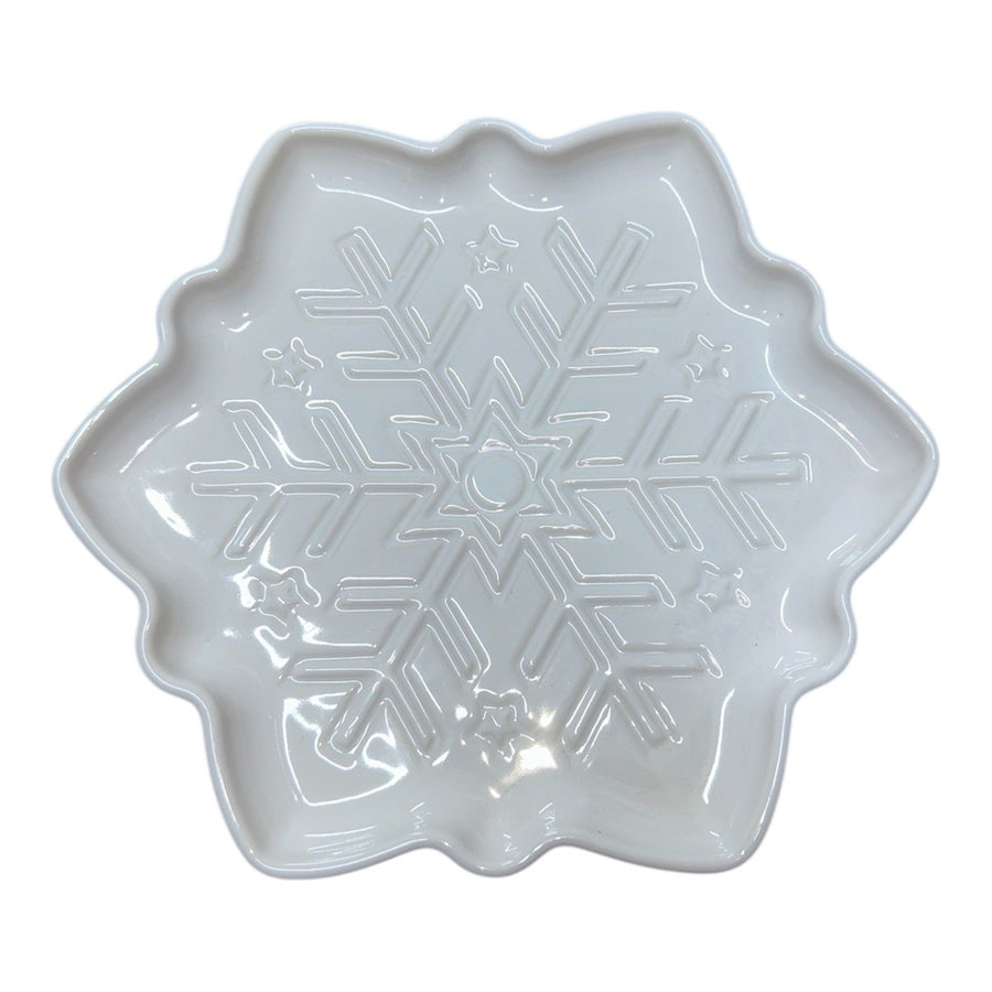 Fiesta - White 9" Snowflake Shaped Plate Homer Laughlin Ceramics