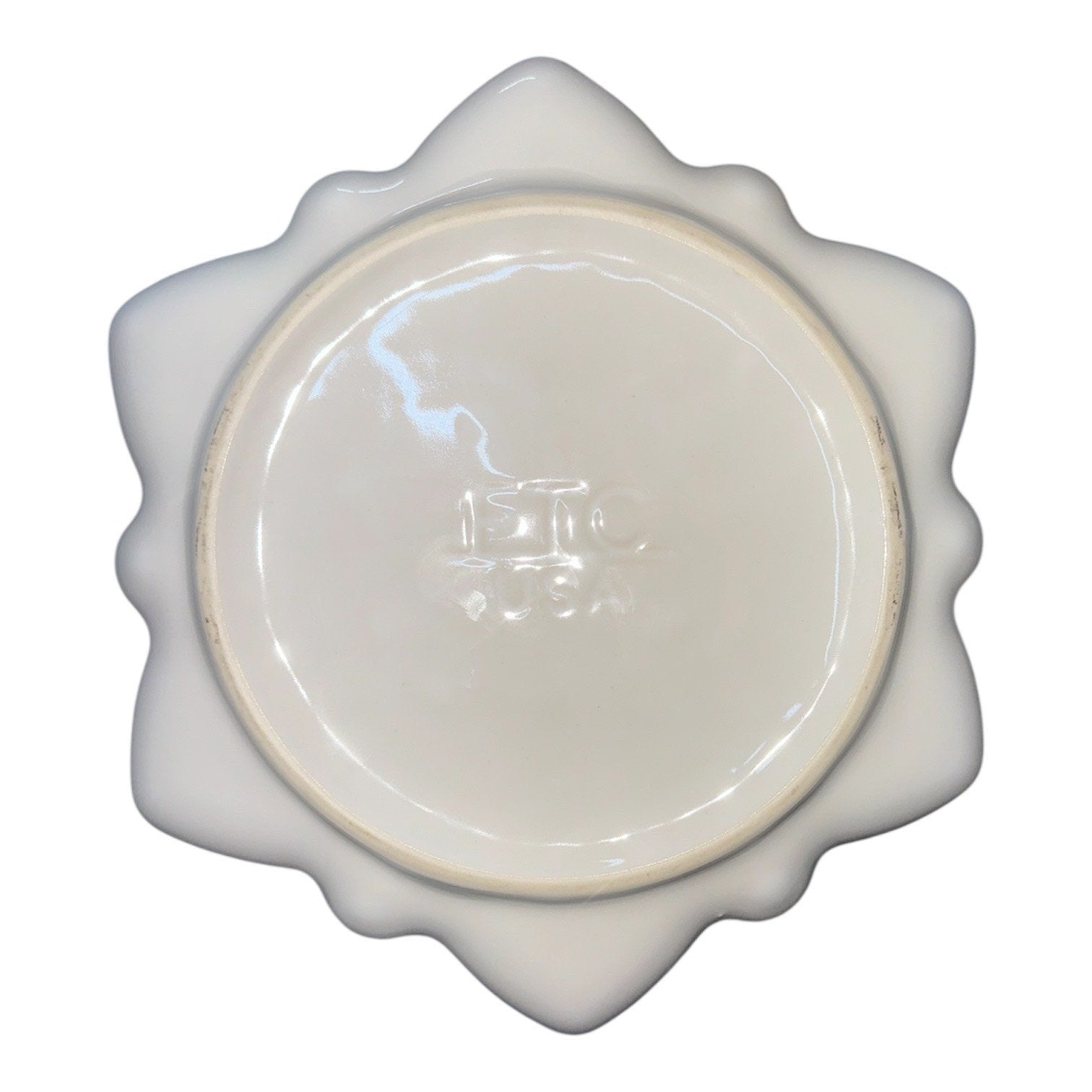 Fiesta - White 9" Snowflake Shaped Plate Homer Laughlin Ceramics