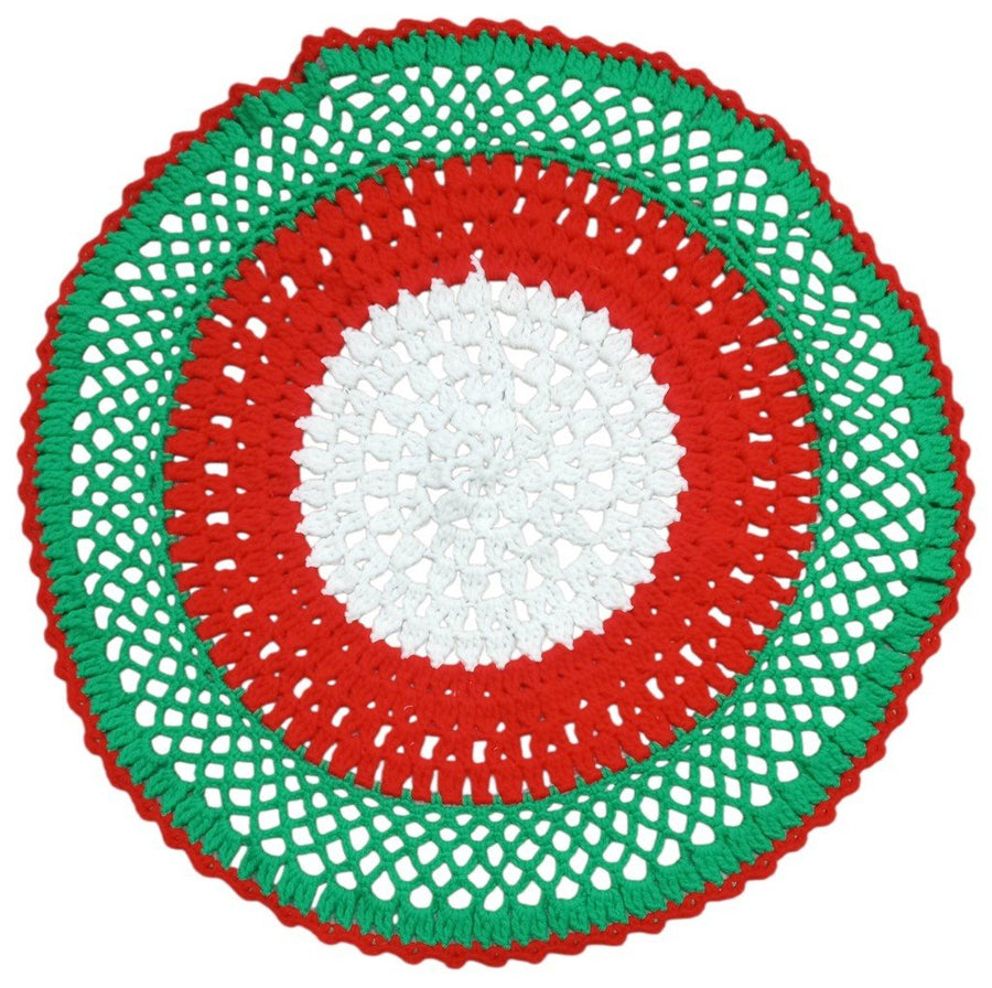 Christmas Handmade Crochet Doily/Table Mat 25" Festive Decorative Holidays